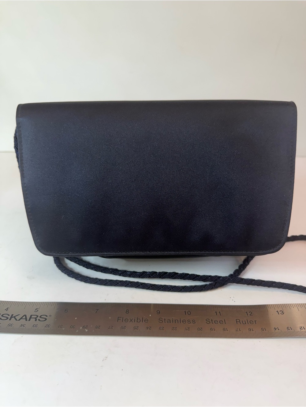 Classic Blue Satin Evening Crossbody Bag